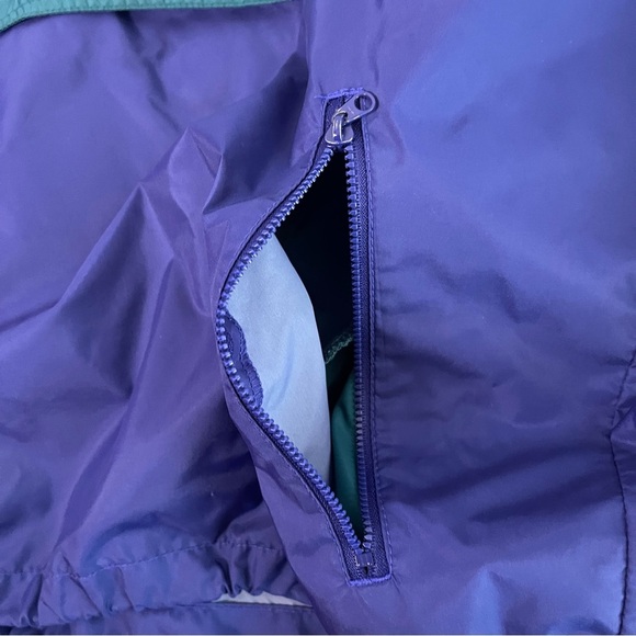🛶🌈🌲Columbia Vintage Anorak Windbreaker Jacket. Teal, bluish purple. - Picture 7 of 13